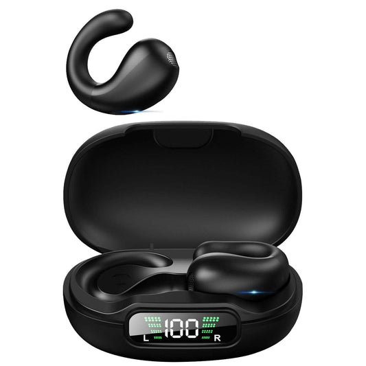 Wireless V5.3 Open Ear Clip Earbuds IPX3 Waterproof Ultra Open Earbuds with LED Display DailySale