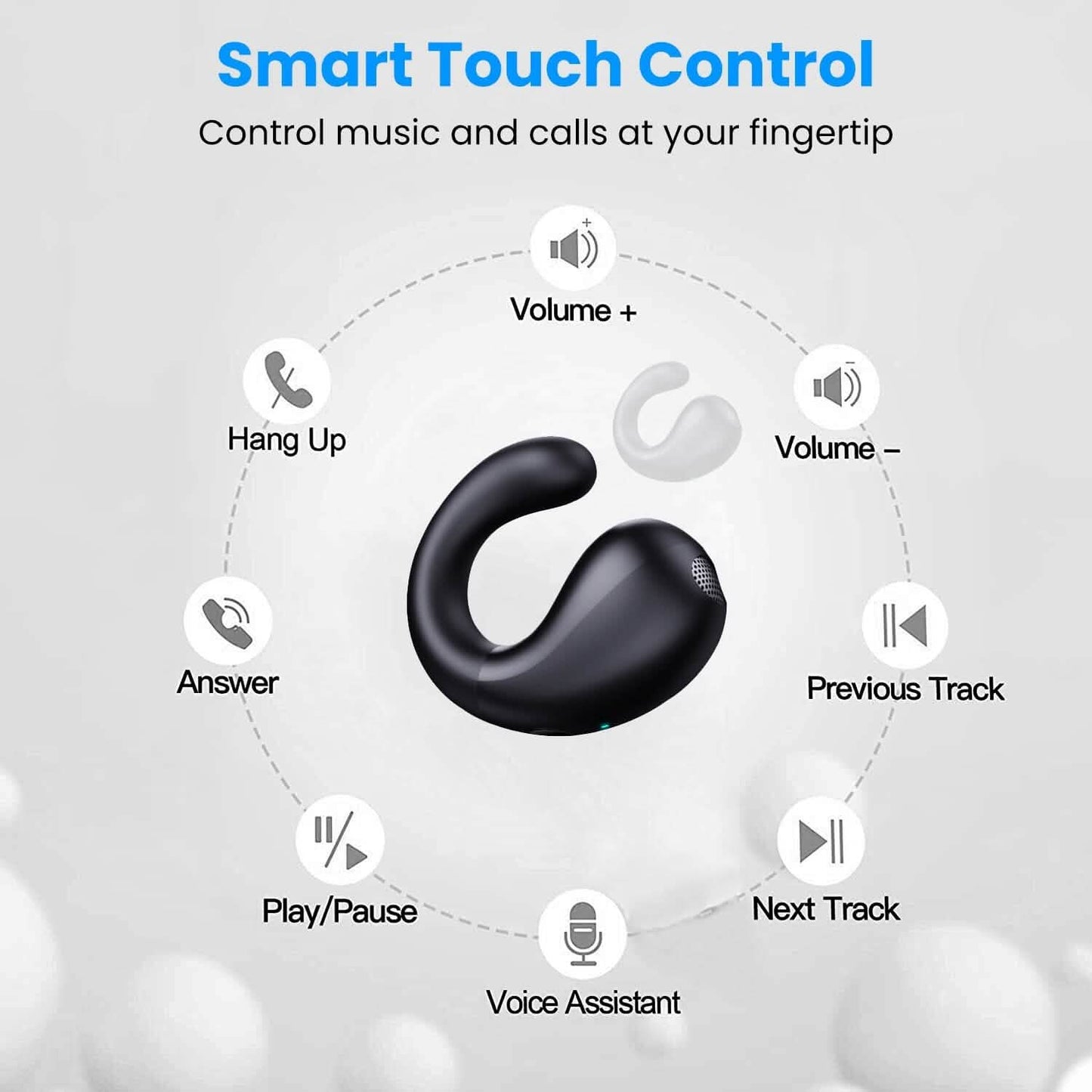 Wireless V5.3 Open Ear Clip Earbuds IPX3 Waterproof Ultra Open Earbuds with LED Display DailySale