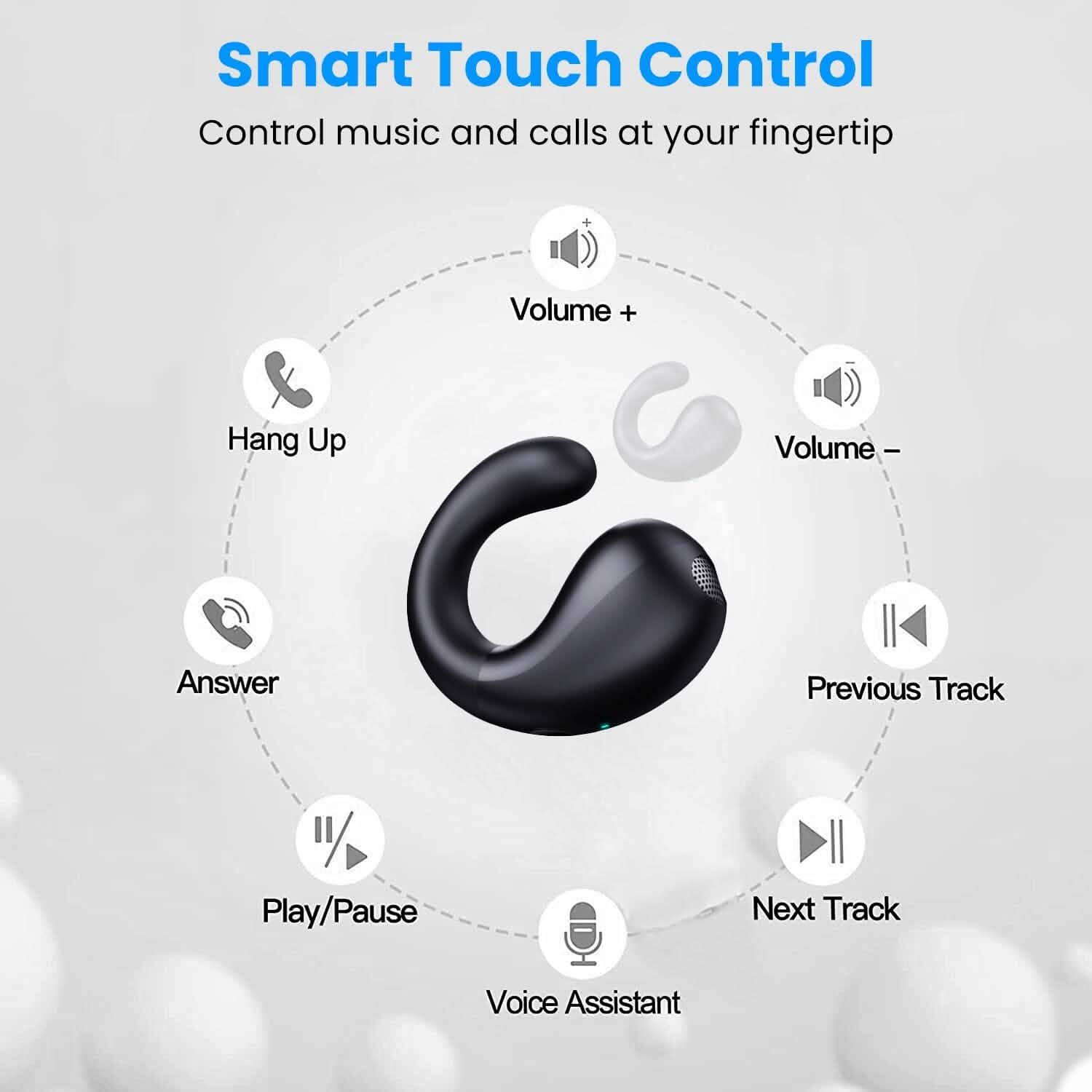 Wireless V5.3 Open Ear Clip Earbuds IPX3 Waterproof Ultra Open Earbuds with LED Display DailySale