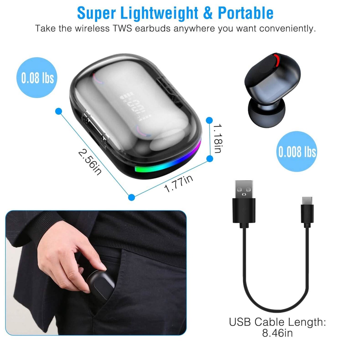 Wireless V5.3 TWS Earbuds In-Ear Stereo Headset DailySale