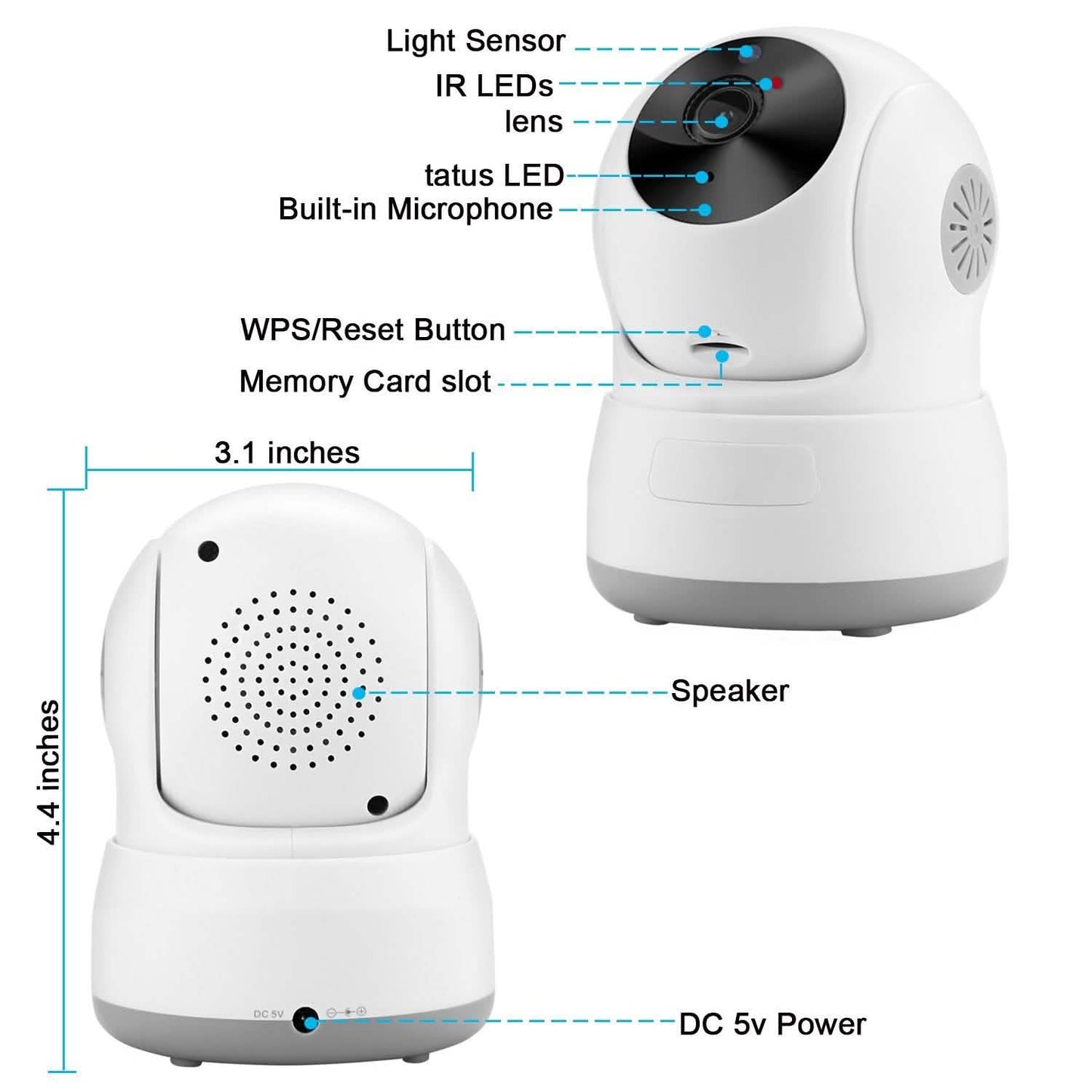 Wireless WIFI Pan Tilt HD Security Network Indoor CCTV IP Camera Night Vision DailySale