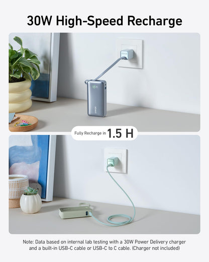 Anker Nano Power Bank (30W, Built-In USB-C Cable) Anker