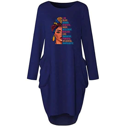 Woman's Long Sleeve Loose Pocket Oversize Tunic Dress DailySale
