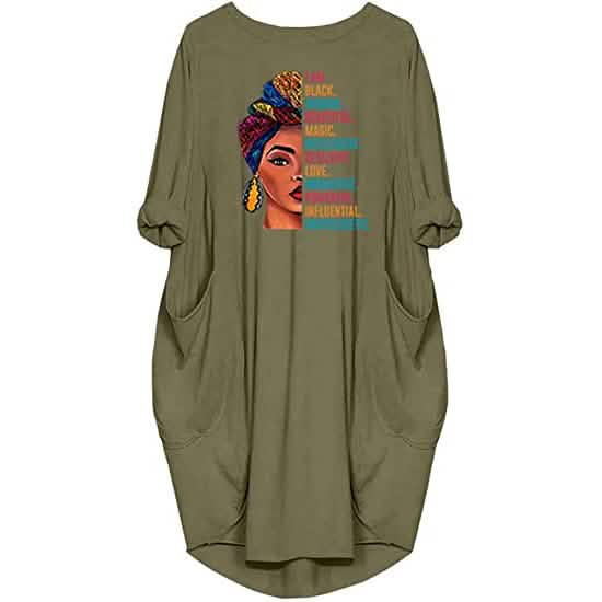 Woman's Long Sleeve Loose Pocket Oversize Tunic Dress DailySale