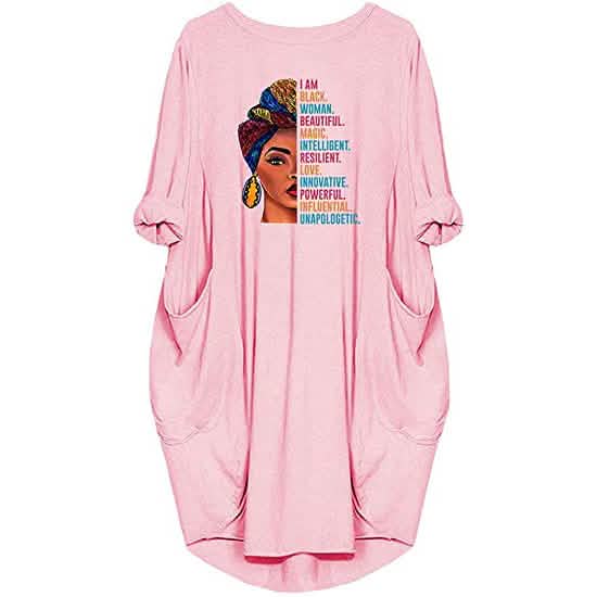 Woman's Long Sleeve Loose Pocket Oversize Tunic Dress DailySale