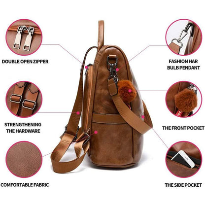 Women Backpack Purse PU Leather Anti-theft Casual Shoulder Bag DailySale