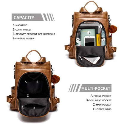 Women Backpack Purse PU Leather Anti-theft Casual Shoulder Bag DailySale
