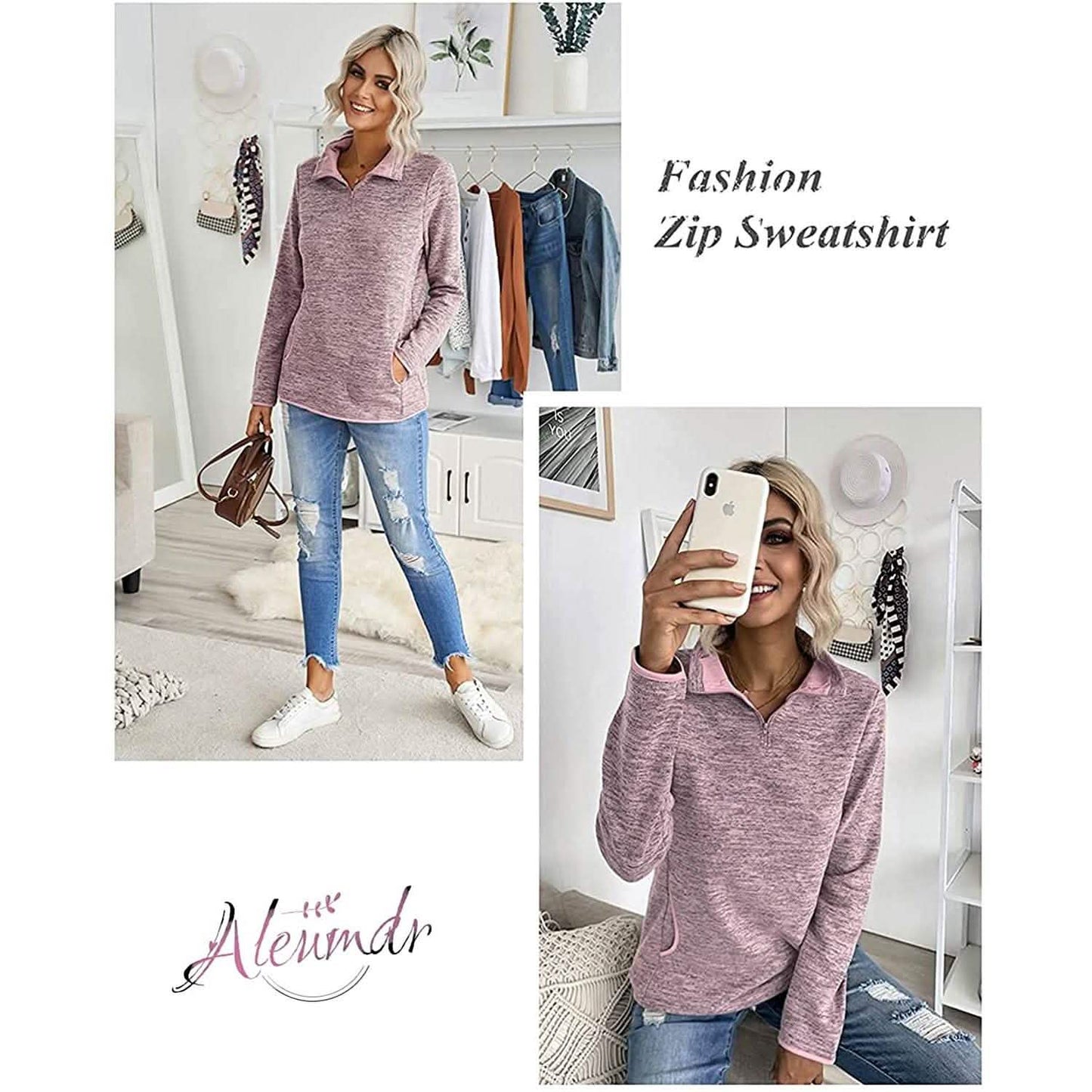 Women Casual Long Sleeve Stand Collar with Pockets DailySale