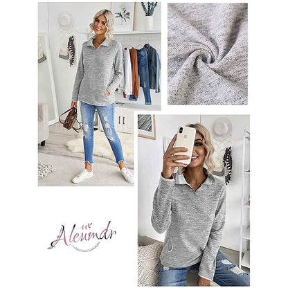 Women Casual Long Sleeve Stand Collar with Pockets DailySale
