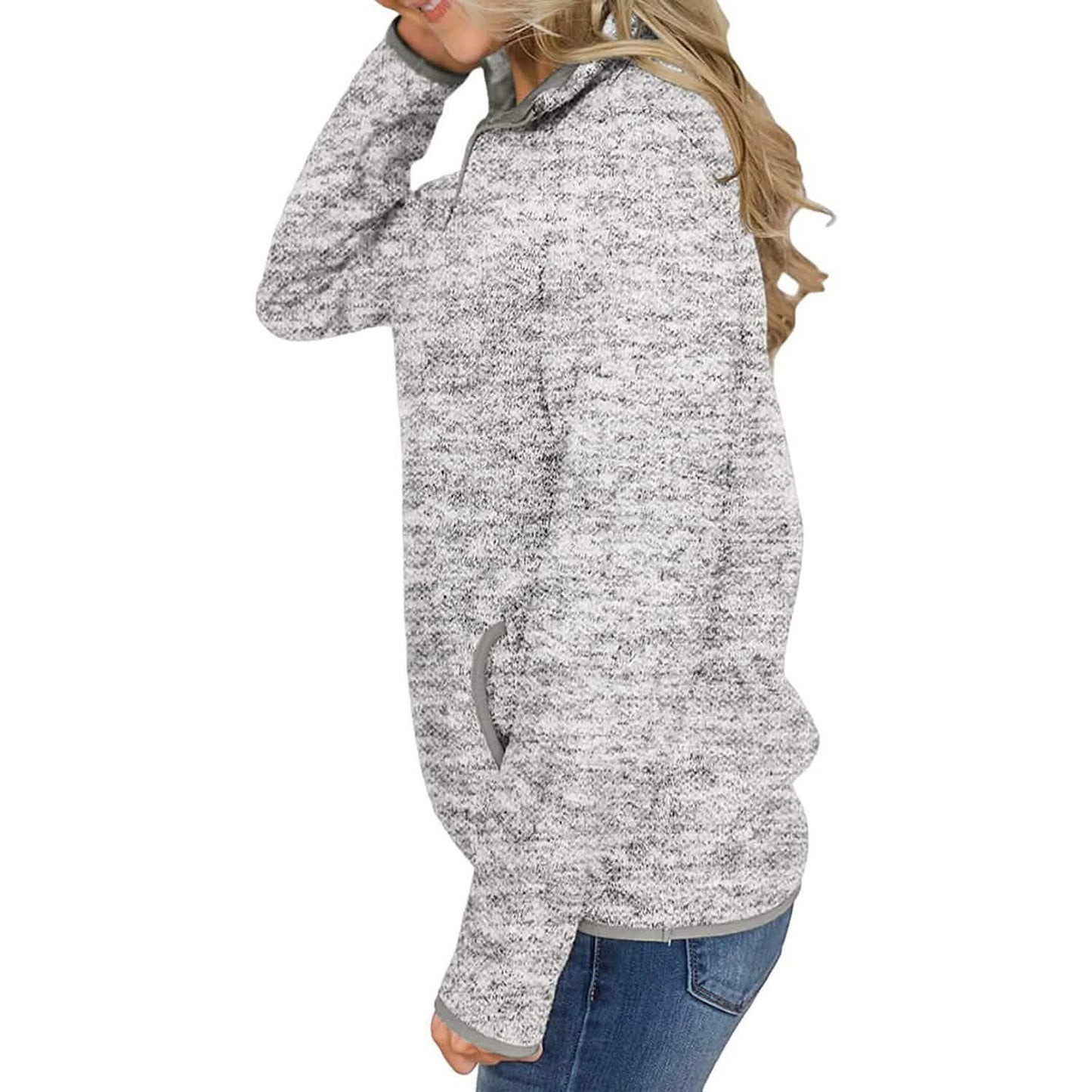 Women Casual Long Sleeve Stand Collar with Pockets DailySale
