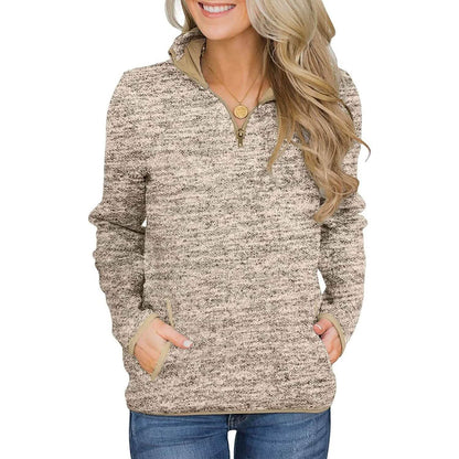 Women Casual Long Sleeve Stand Collar with Pockets DailySale