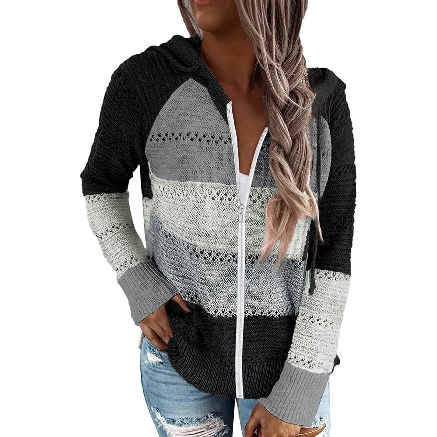 Women Casual Long Sleeve Zip Up Hooded Sweatshirt Hoodies DailySale