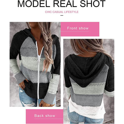 Women Casual Long Sleeve Zip Up Hooded Sweatshirt Hoodies DailySale