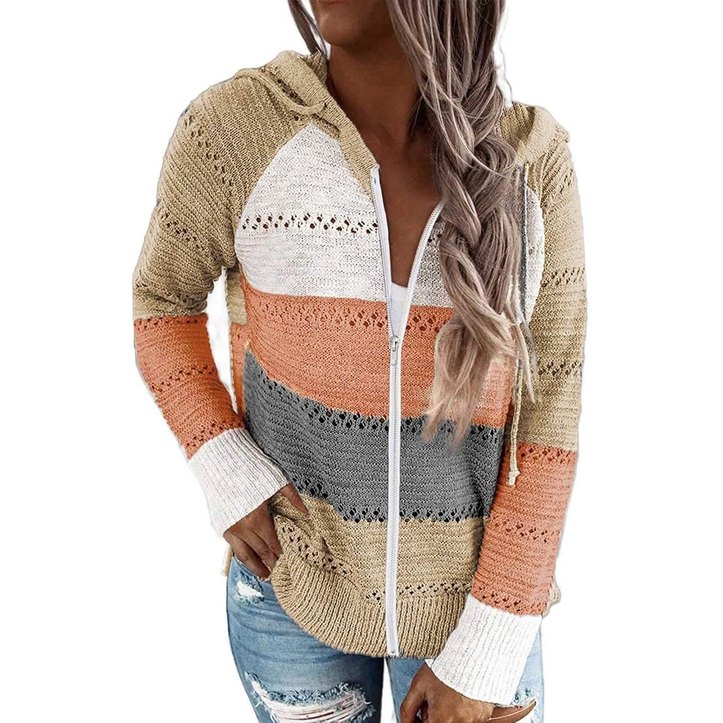 Women Casual Long Sleeve Zip Up Hooded Sweatshirt Hoodies DailySale