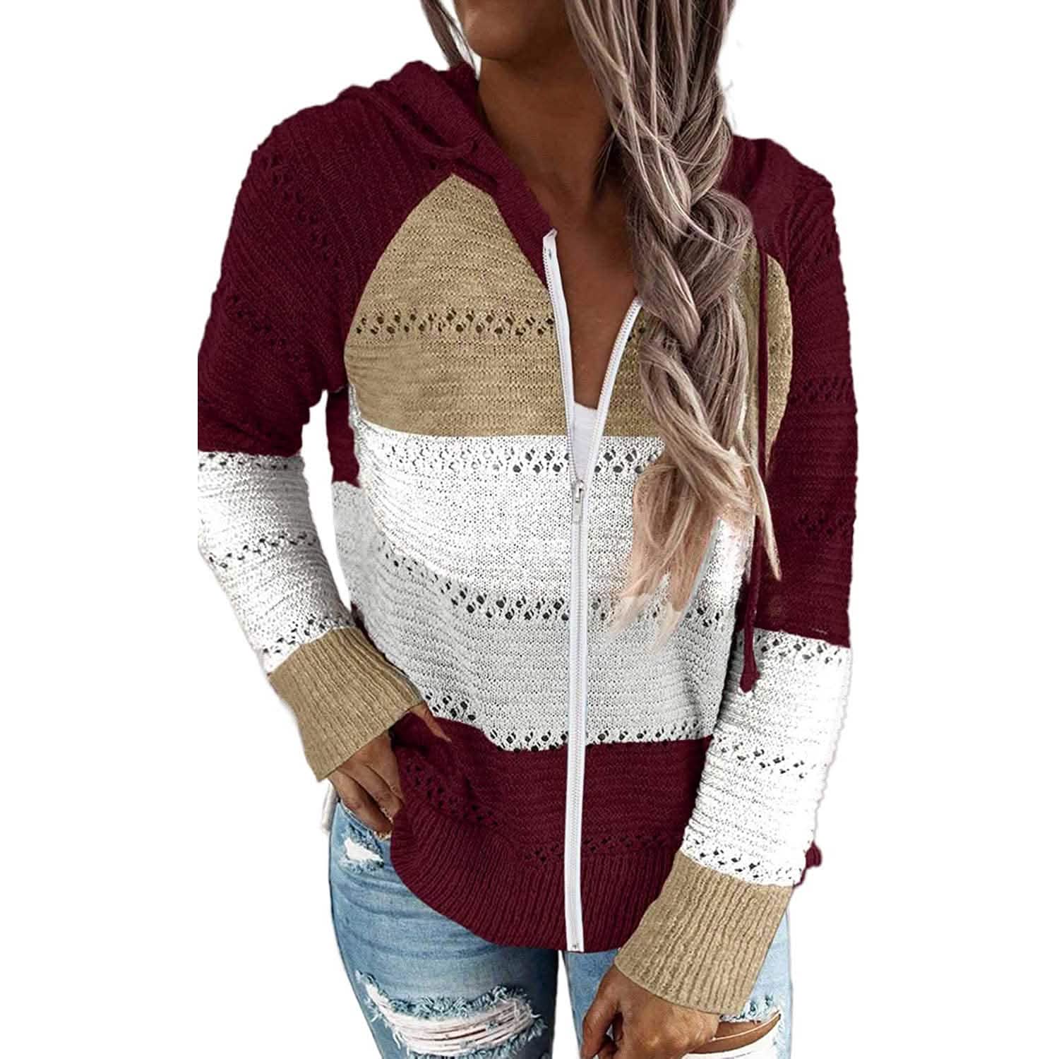 Women Casual Long Sleeve Zip Up Hooded Sweatshirt Hoodies DailySale