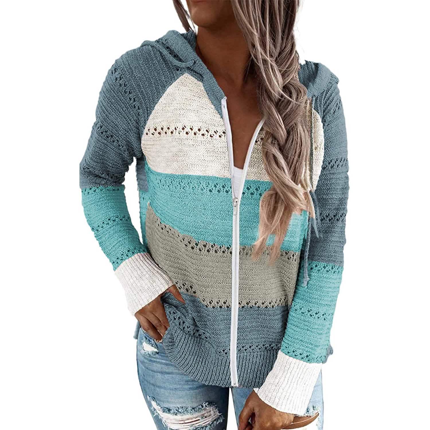 Women Casual Long Sleeve Zip Up Hooded Sweatshirt Hoodies DailySale