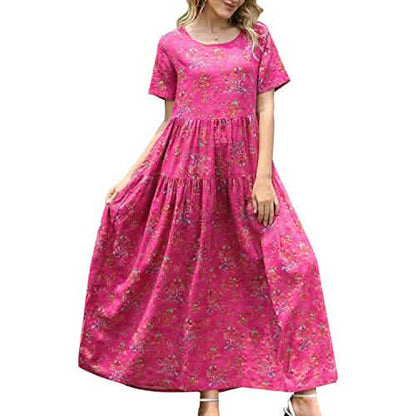 Women Casual Loose Bohemian Floral Dress DailySale