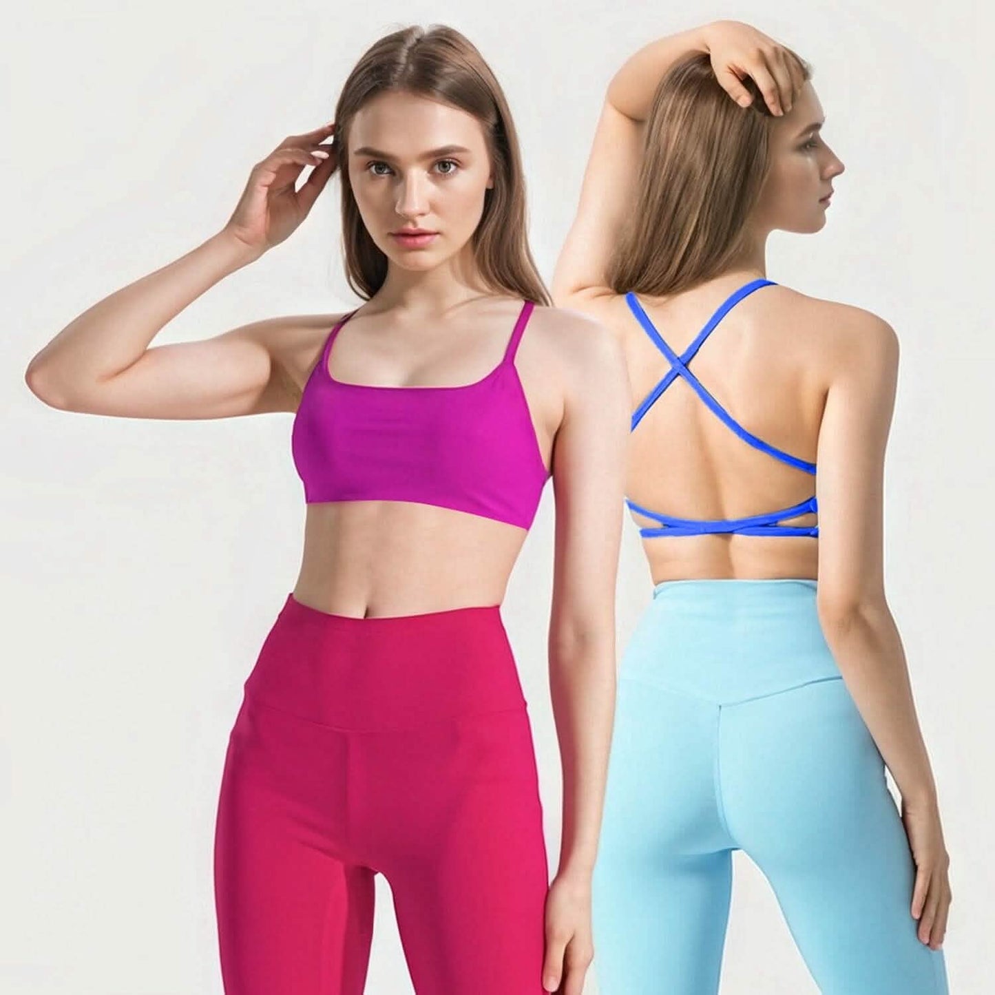 Women Cross Back Sport Bras Padded with Removable Pads Thin Straps DailySale