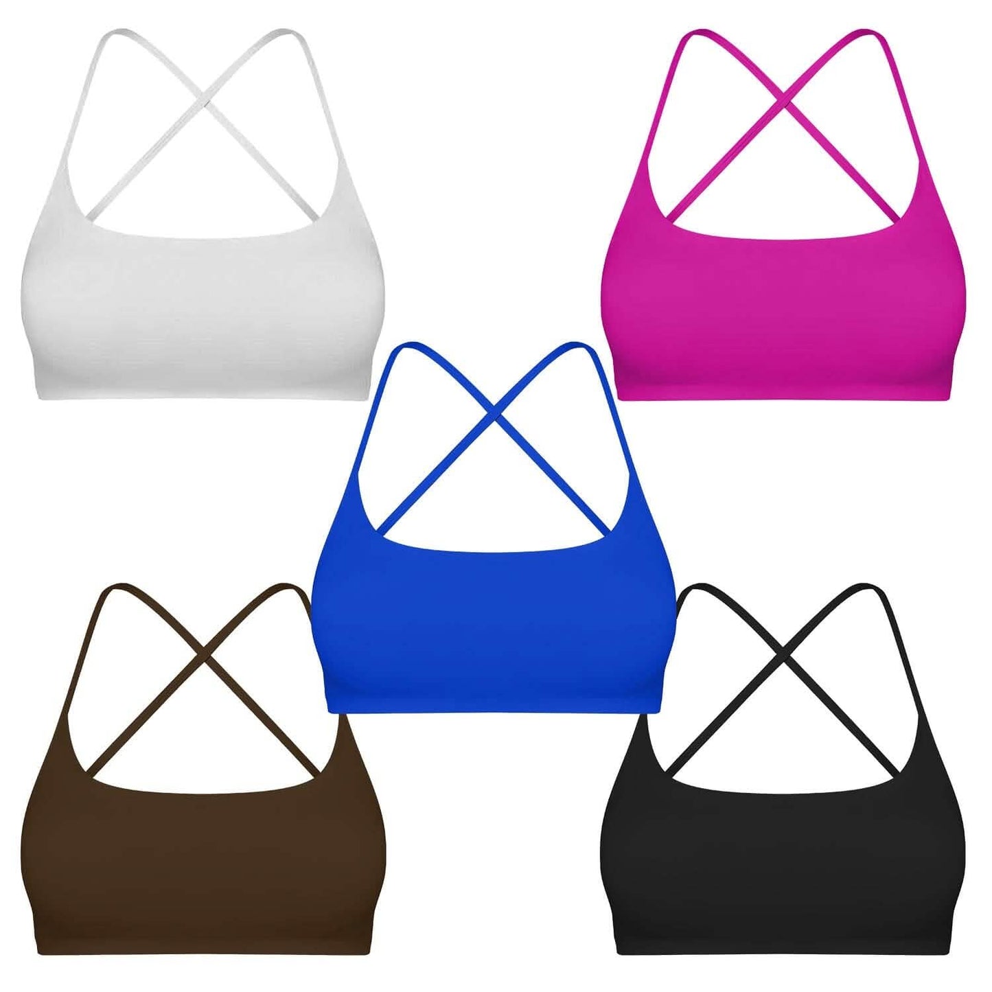 Women Cross Back Sport Bras Padded with Removable Pads Thin Straps DailySale