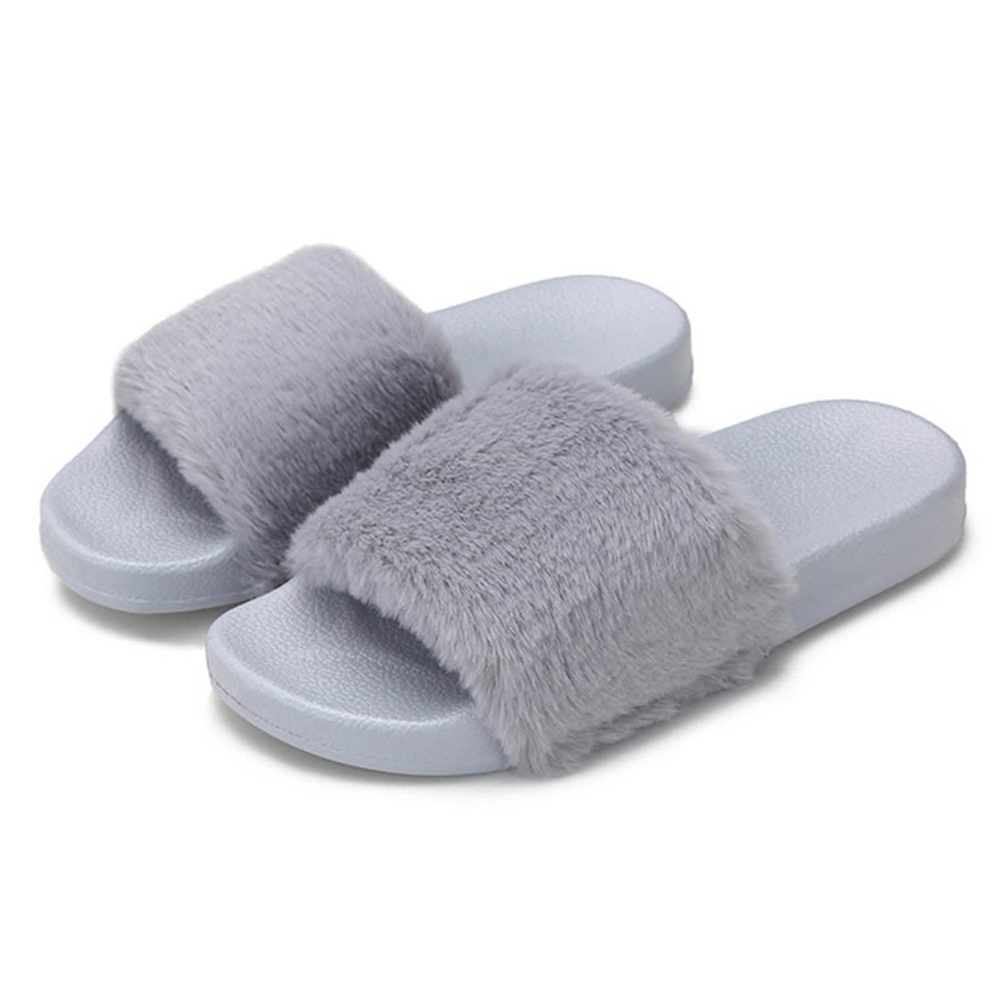 Women Faux Fur Slippers Open Toe DailySale