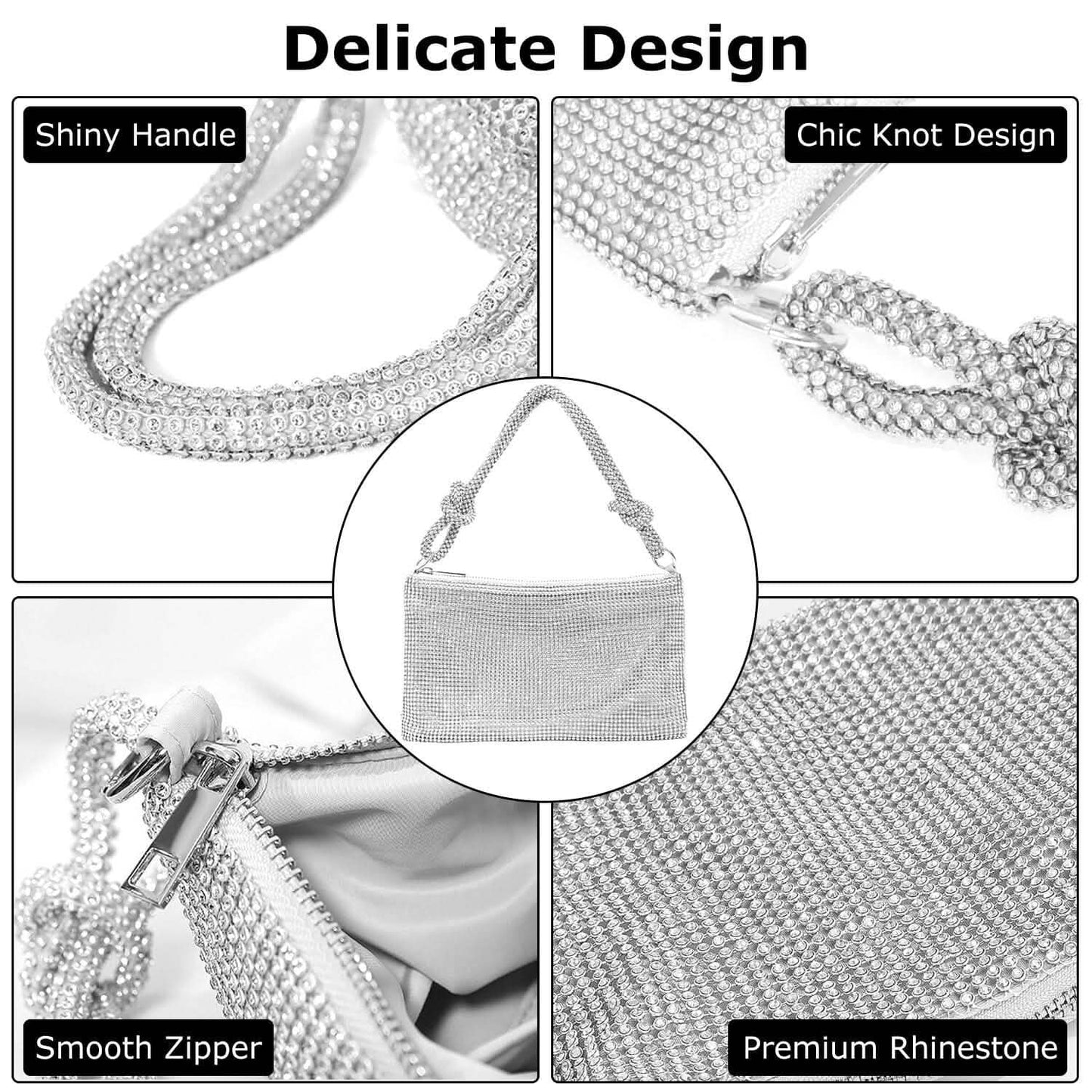 Women Glitter Evening Bags Shiny Rhinestone Handbag Purses DailySale