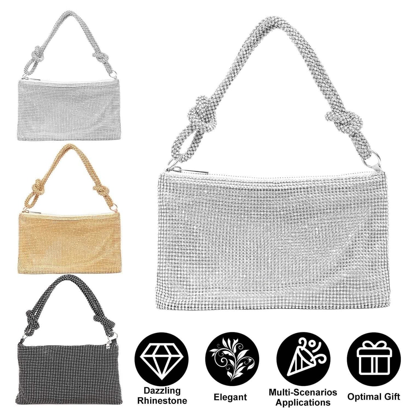 Women Glitter Evening Bags Shiny Rhinestone Handbag Purses DailySale