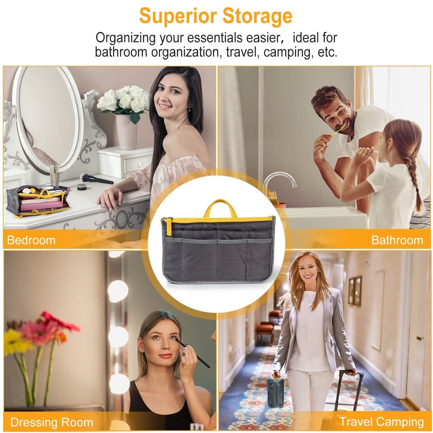 Women Lady Travel Insert Handbag Organizer Makeup Bags DailySale
