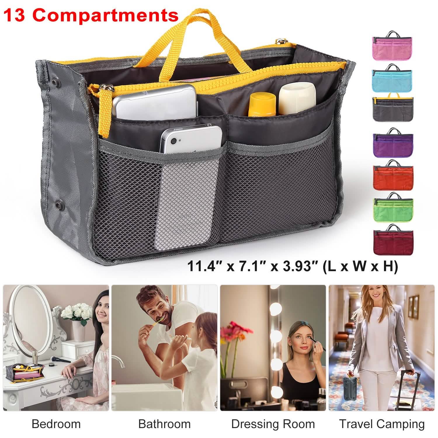 Women Lady Travel Insert Handbag Organizer Makeup Bags DailySale
