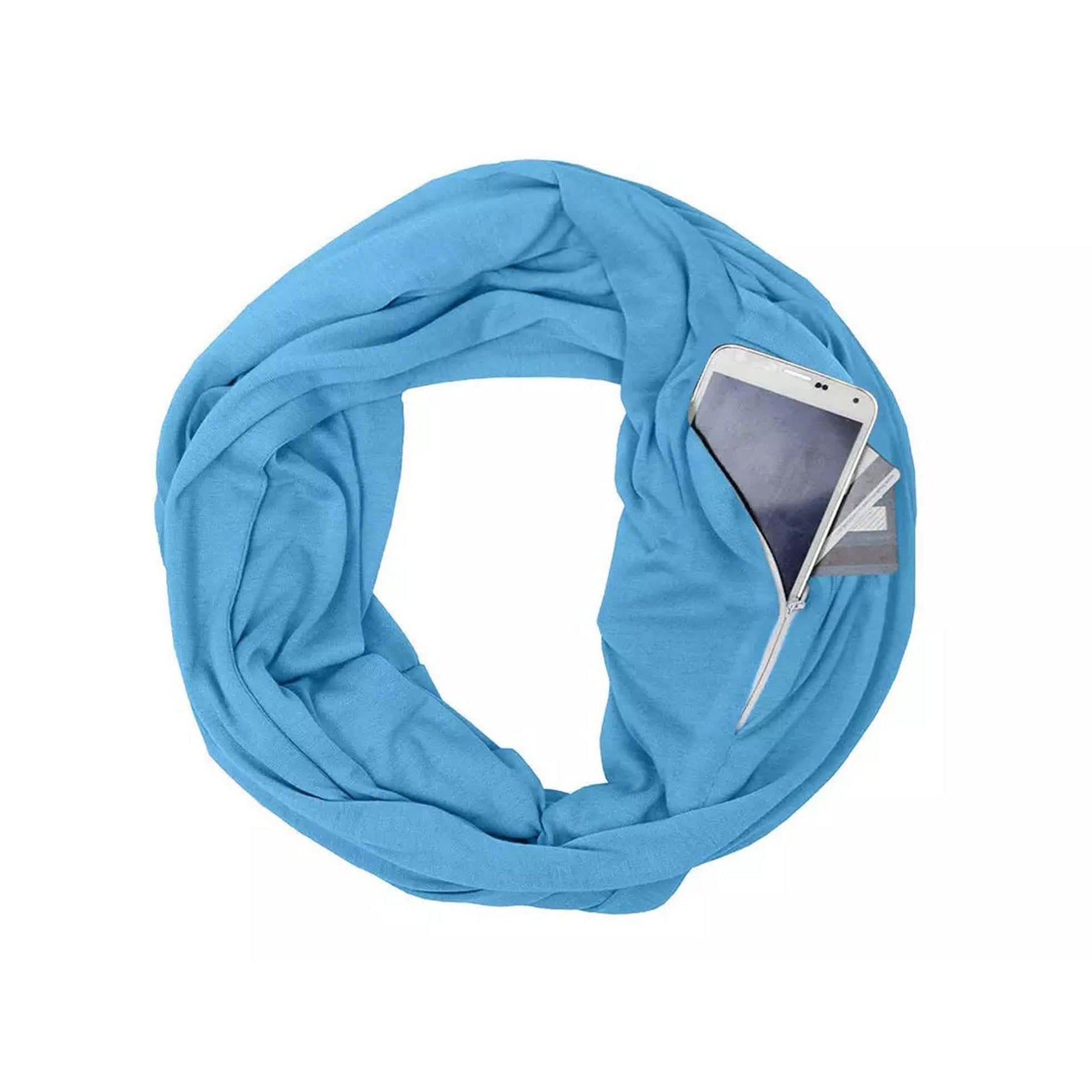Women Lightweight Infinity Scarf With Pocket Loop Zipper DailySale