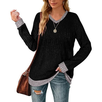 Women Lightweight V Neck Long Sleeve Tunic DailySale