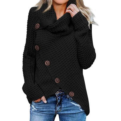 Women Long Sleeve Asymmetric Wrap Pullover Sweater Jumper Tops DailySale