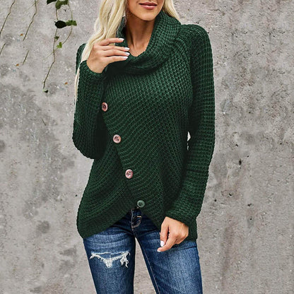 Women Long Sleeve Asymmetric Wrap Pullover Sweater Jumper Tops DailySale