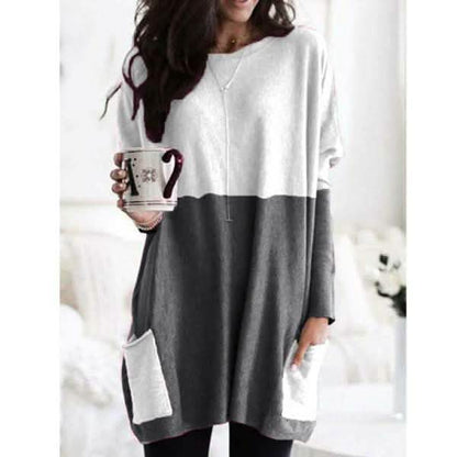 Women Long Sleeve Casual Pocket T-Shirt Loose Plus Size Top Blouse DailySale