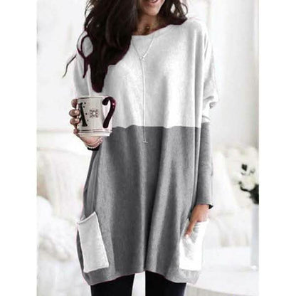 Women Long Sleeve Casual Pocket T-Shirt Loose Plus Size Top Blouse DailySale