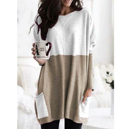 Women Long Sleeve Casual Pocket T-Shirt Loose Plus Size Top Blouse DailySale