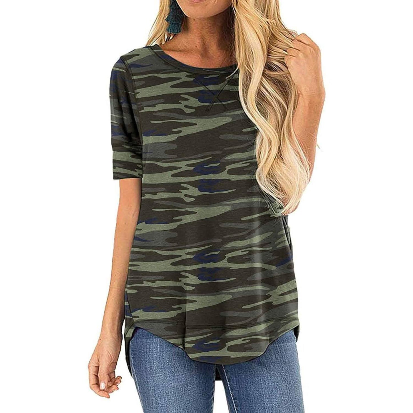 Women Long Sleeve Side Split Casual Loose Tunic Top DailySale