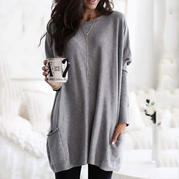 Women Long Sleeve Top Casual Pocket T-Shirt DailySale