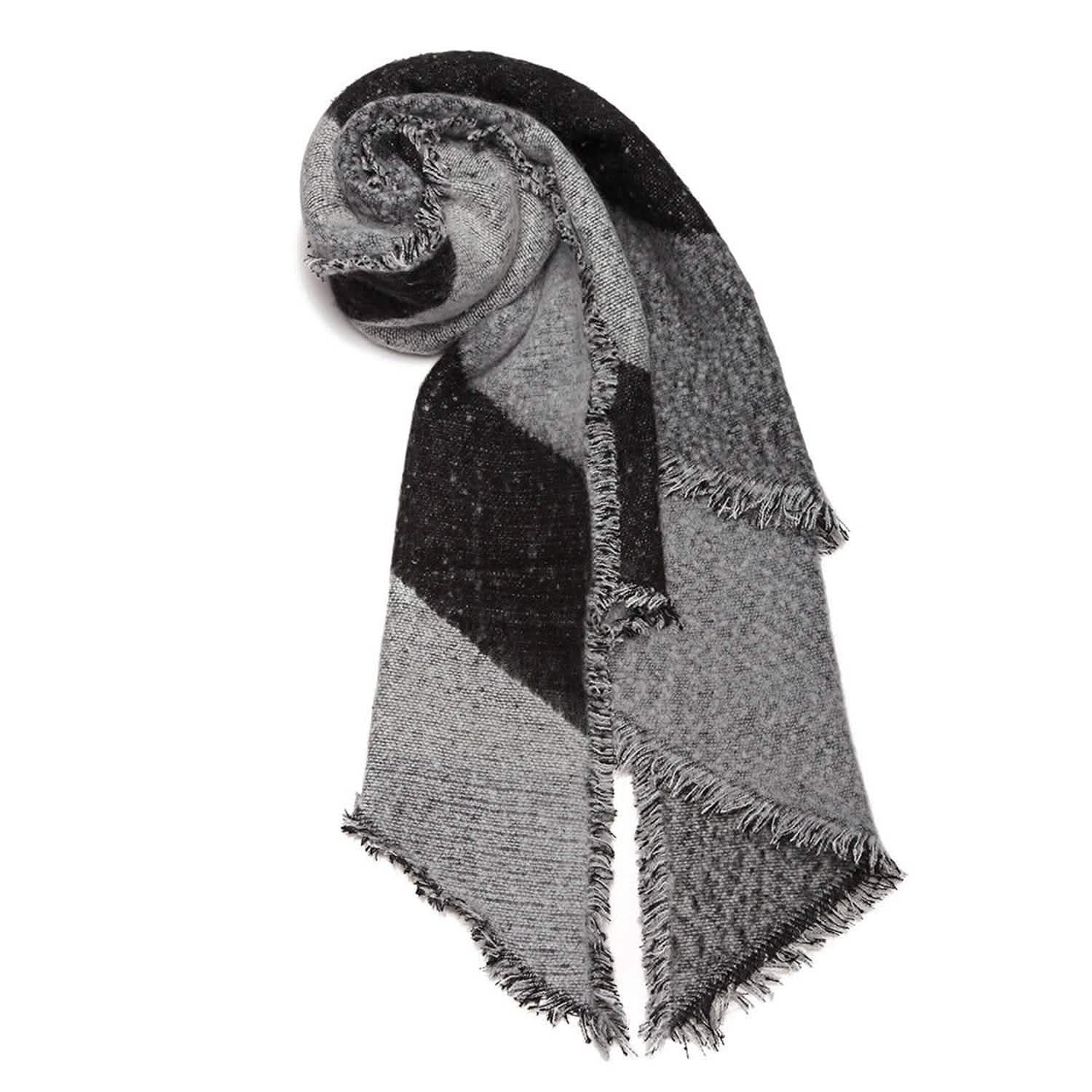 Women Long Soft Knitted Shawl Extra Thick Plaid Blanket Wrap Cape DailySale