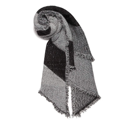 Women Long Soft Knitted Shawl Extra Thick Plaid Blanket Wrap Cape DailySale