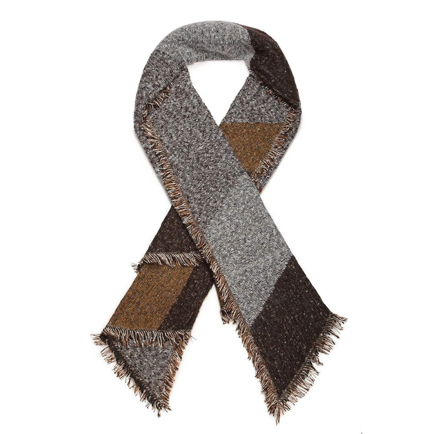 Women Long Soft Knitted Shawl Extra Thick Plaid Blanket Wrap Cape DailySale