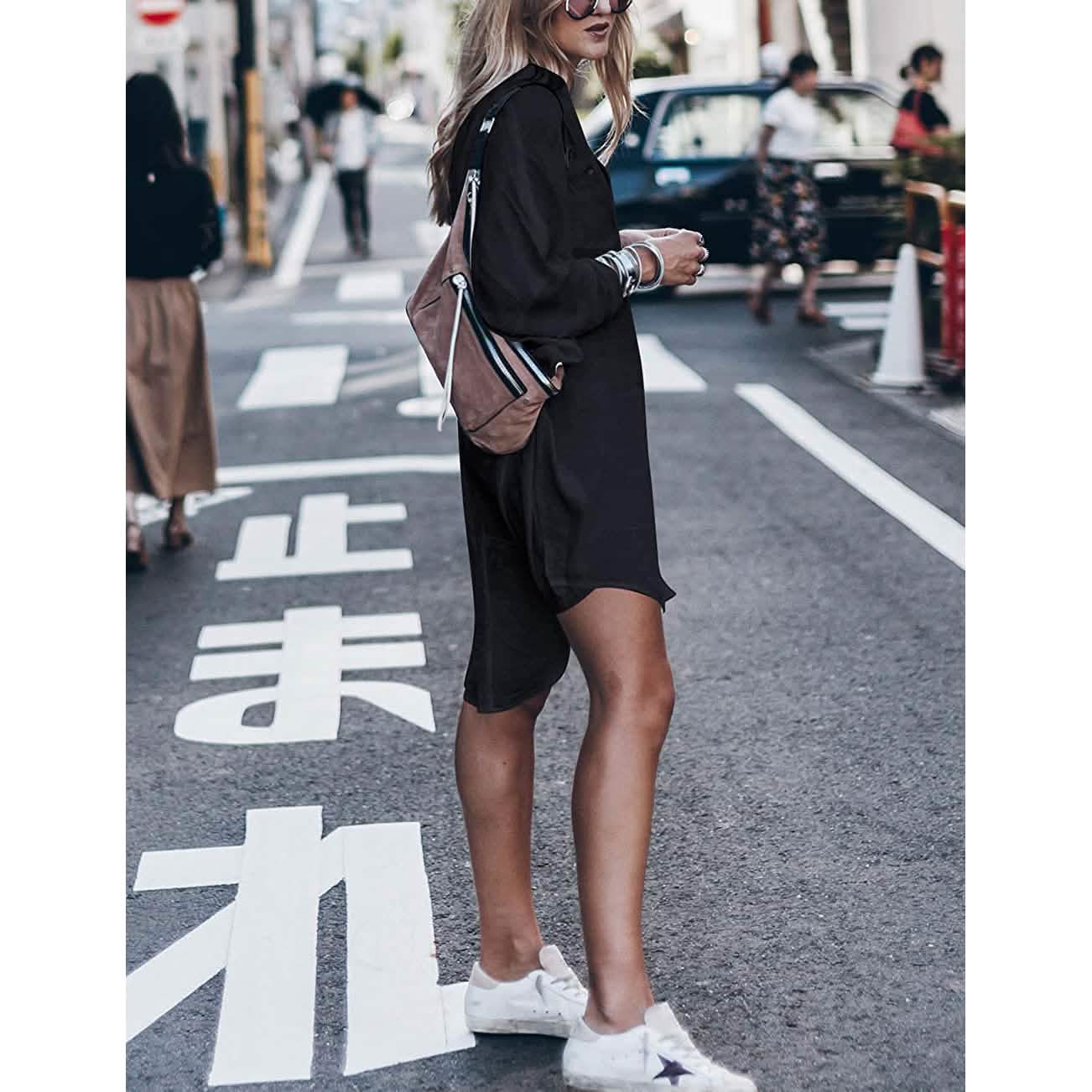 Women Loose Long Sleeve Swimsuit Cover Ups Button Down Beach Shirt DailySale