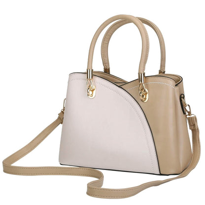 Women Medium Sized Leather Satchel Crossbody Bag with Stylish Stitching Detachable Strap DailySale