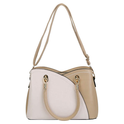 Women Medium Sized Leather Satchel Crossbody Bag with Stylish Stitching Detachable Strap DailySale