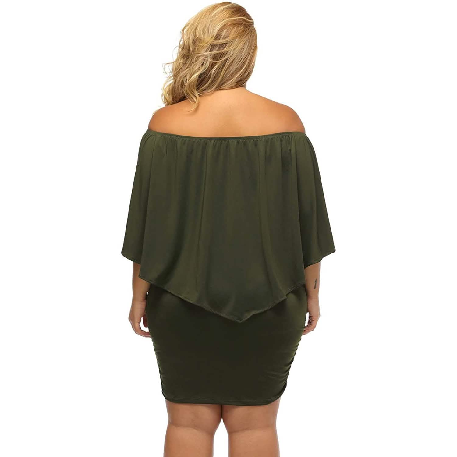 Women Off Shoulder Ruffles Bodycon Mini Dress DailySale