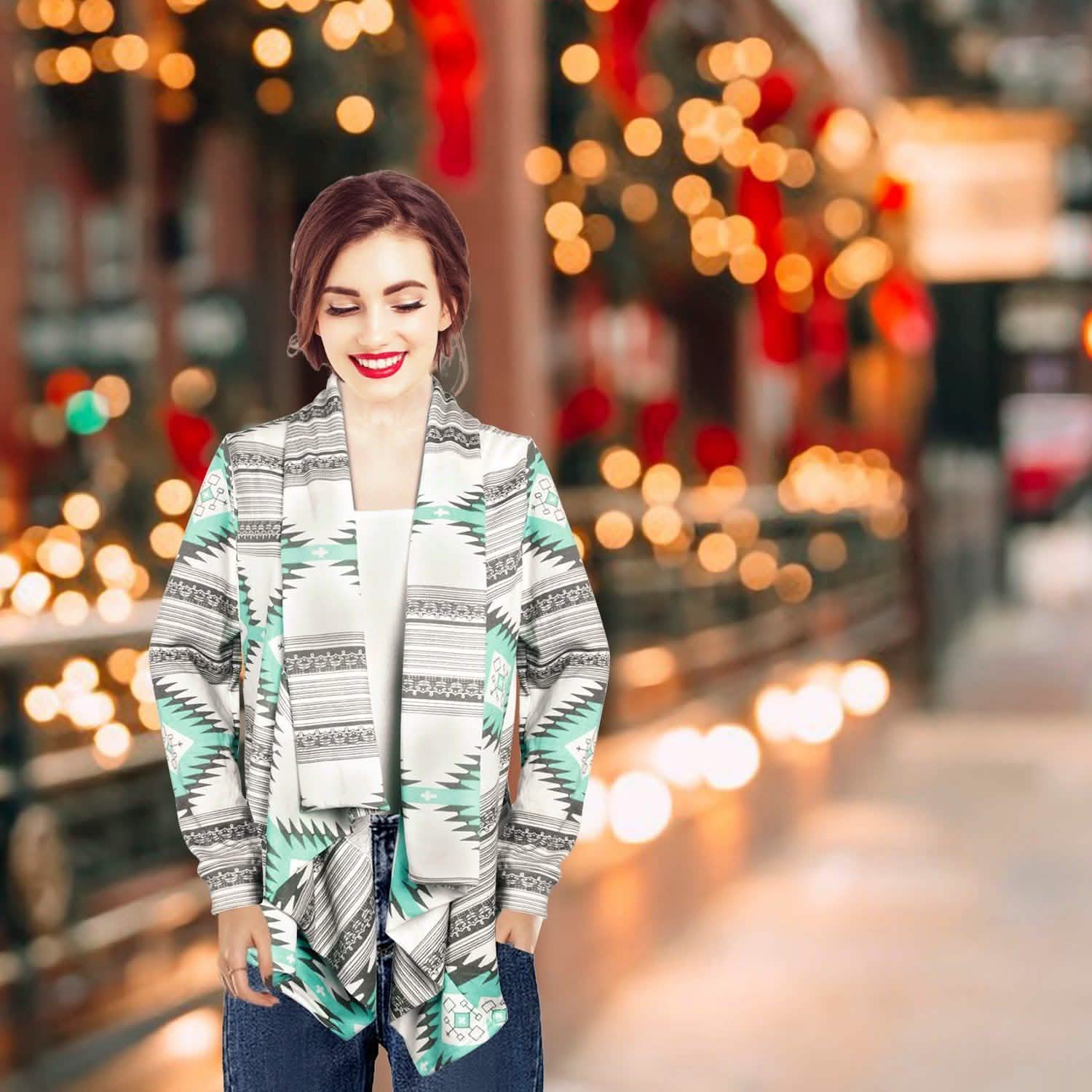 Women Open Front Long Sleeve Cardigan DailySale