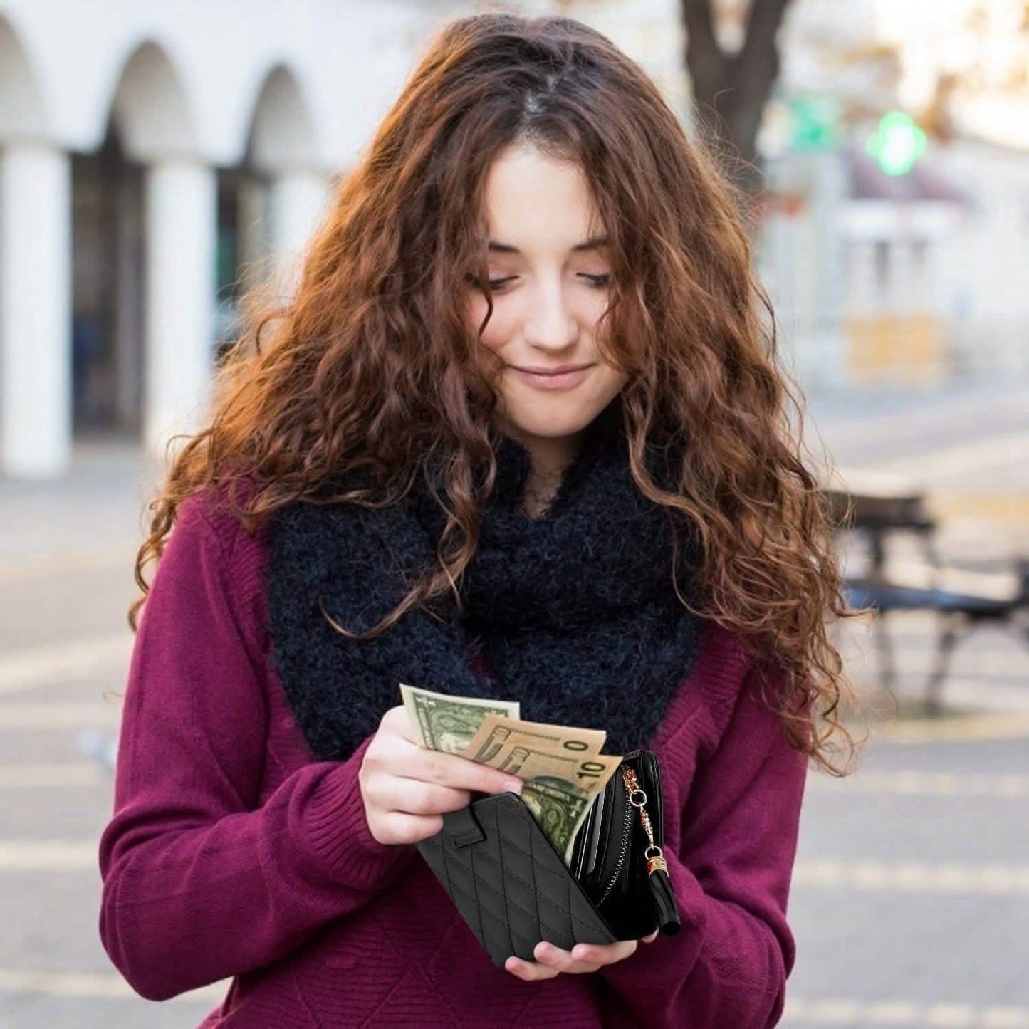 Women PU Leather Clutch Wallet DailySale