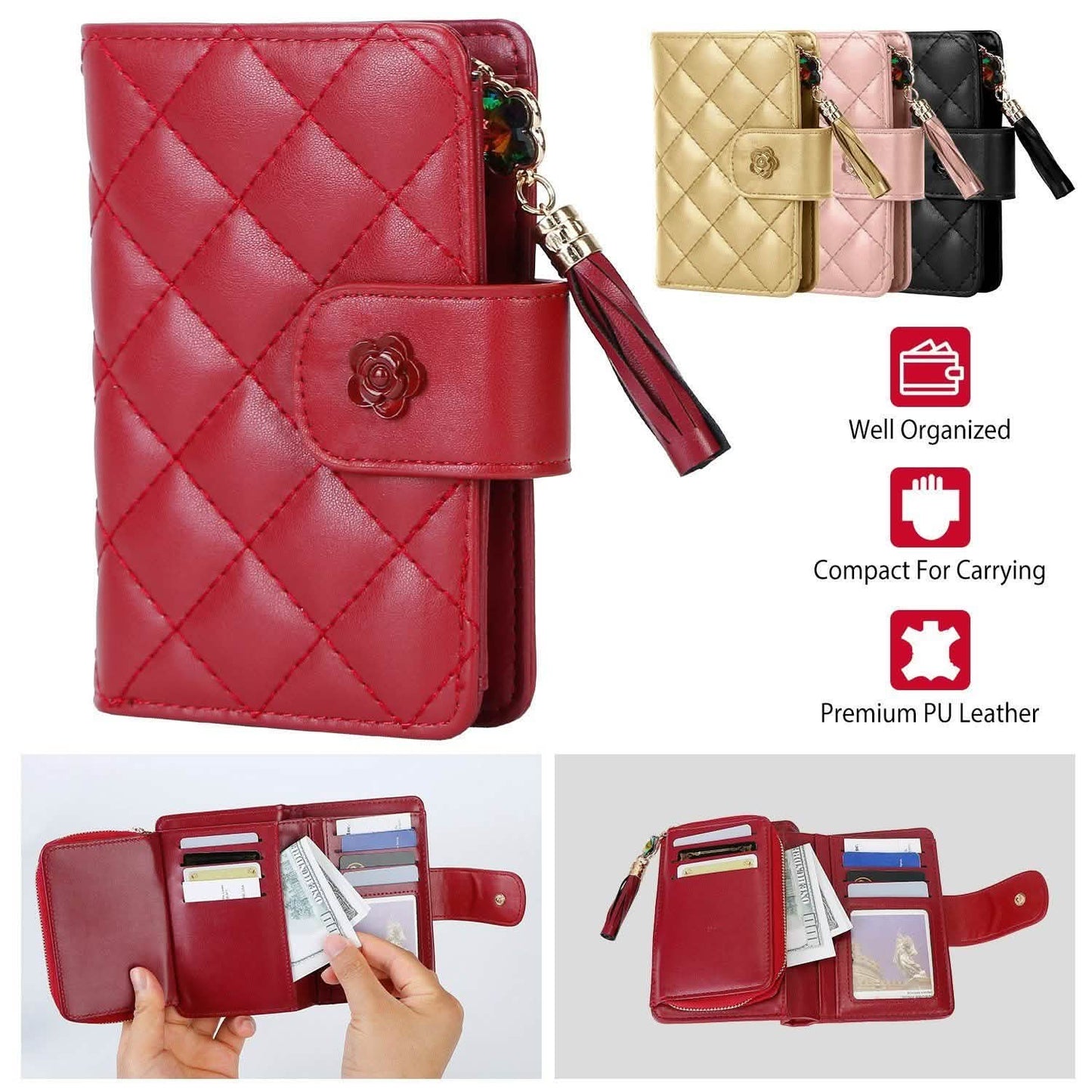 Women PU Leather Clutch Wallet DailySale