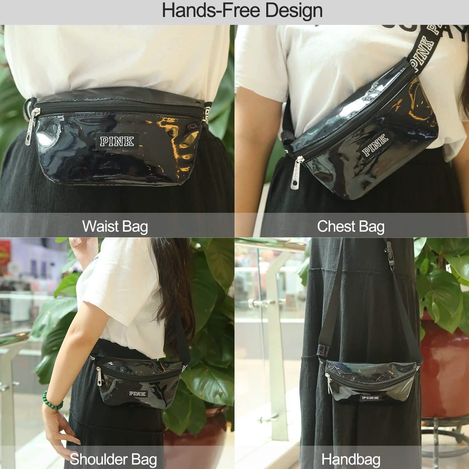 Women Shiny Leather Waist Pack Bag DailySale