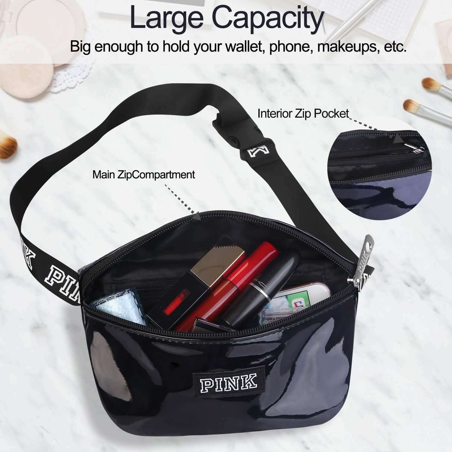 Women Shiny Leather Waist Pack Bag DailySale