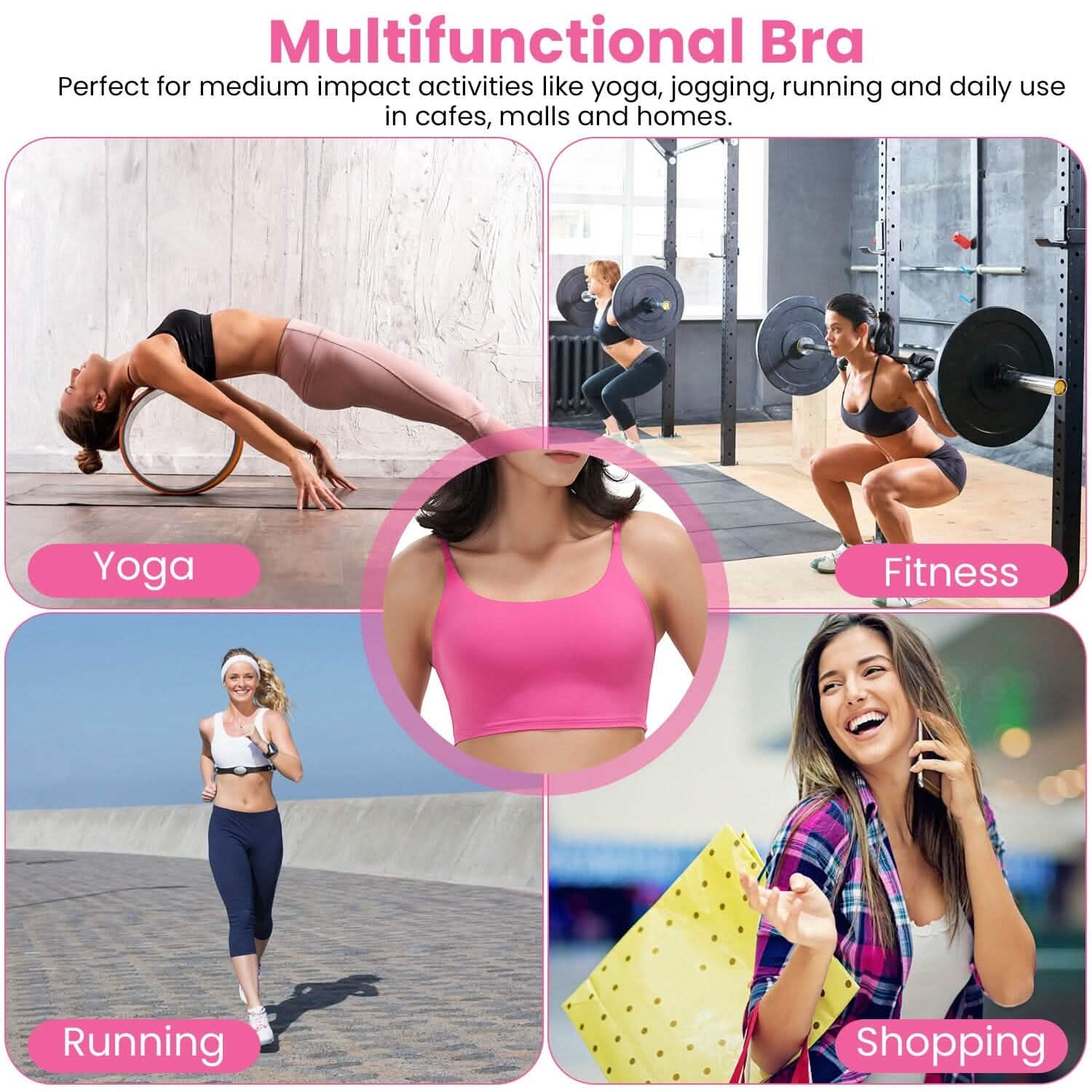 Women Strap Sport Bras Padded Strappy Tank Tops DailySale